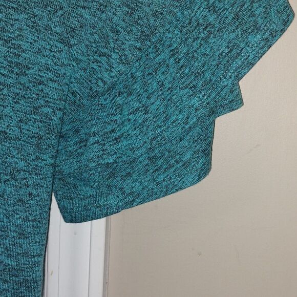 Bobbie Brooks plus size  turquois black blend tunic ruffle sleeve  Sz 3X - Picture 4 of 6
